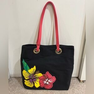 Avon Signature Weekend Floral Appliqué Tote Tag